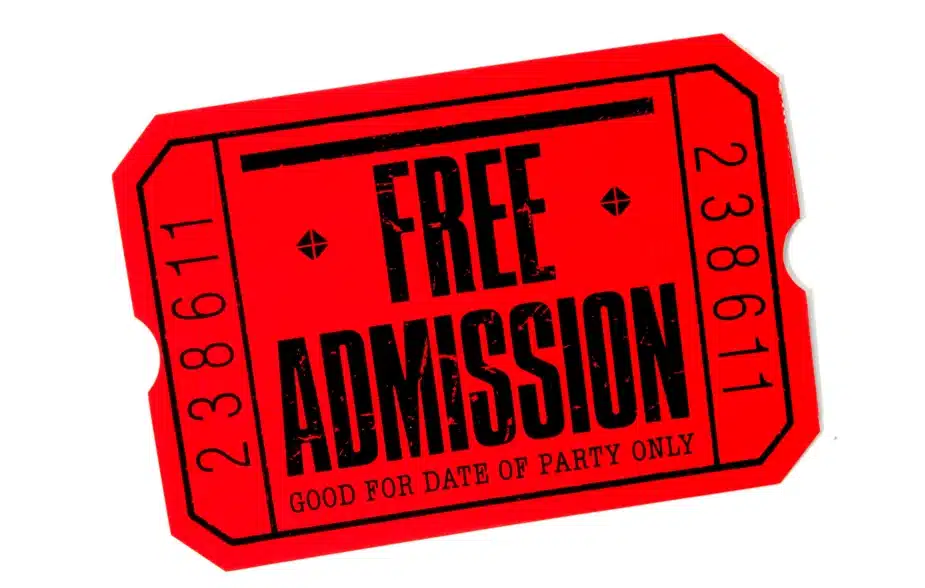 Entrada e ingressos gratuitos